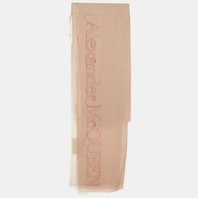 Pre-owned Alexander Mcqueen Beige Cashmere Scarf In Sand