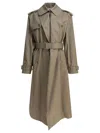 Alexander Mcqueen Trench Coat Belted At The Waist In Brown
