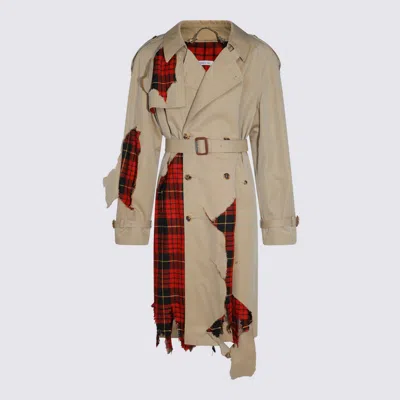 Alexander Mcqueen Beige Cotton Trench Coat In Neutral