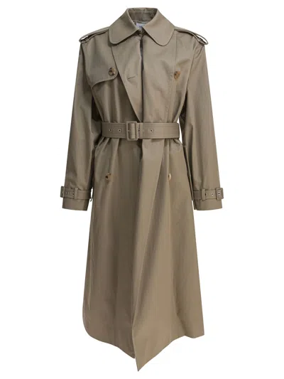 Alexander Mcqueen Trench Coat Belted At The Waist In Brown