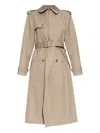 Alexander Mcqueen Alexander Mc Queen Beige Cotton Trench Coat In Nude