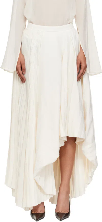 Alexander Mcqueen Beige Pleated Maxi Skirt