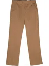 Alexander Mcqueen Gabardine Straight Trousers In Brown