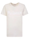 Alexander Mcqueen Beige T-shirt With Printed Graffiti Logo In White