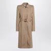 Alexander Mcqueen Alexander Mc Queen Beige Trench Coat With Belt In Brown