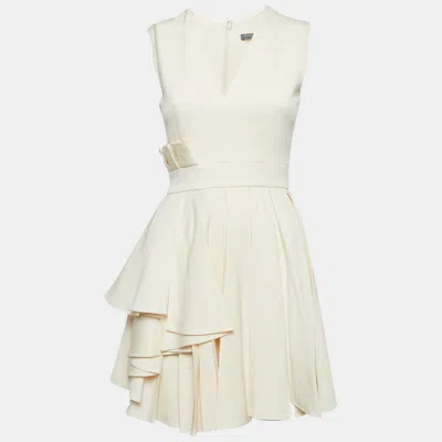 alexander mcqueen beige dress Alexander McQueen Ivory Silk 1920s Insp Dress Hand Beading & Fringe 10   Modig