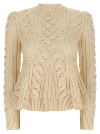 Alexander Mcqueen Beige Wool Women's Cardigan In Sand
