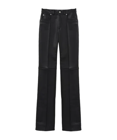 Alexander Mcqueen Belt And Loop Leather Pants In Black