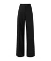 Alexander Mcqueen Wool And Mohair-blend Wide-leg Pants In Black