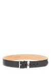 Alexander Mcqueen Leather Belt With Metal Skull Detail In Black