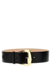 Alexander Mcqueen Adjustable Wide Band With Geometric Buckle In Black