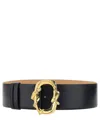 Alexander Mcqueen Snake-buckle Leather Belt In Black
