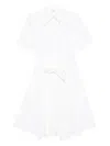 Alexander Mcqueen Belted Organic Cotton-poplin Midi Shirt Dress In White