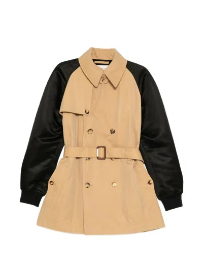 Alexander Mcqueen Belted Double-breasted Coat In Brown