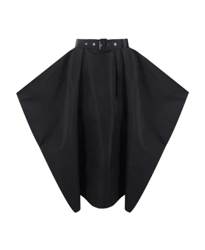 Alexander Mcqueen Belted Draped Skirt In Black