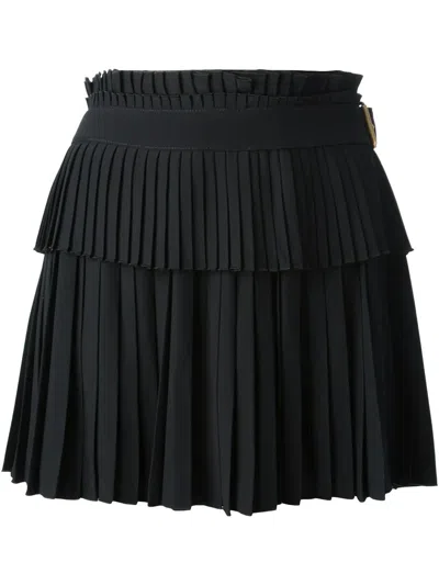 Alexander Mcqueen Belted Kilt Skirt In Black