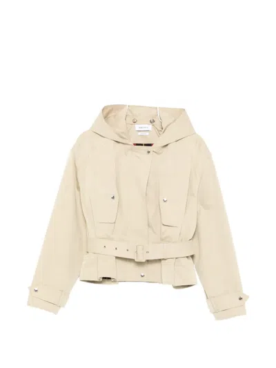 Alexander Mcqueen Belted Peplum Jacket In Neutral