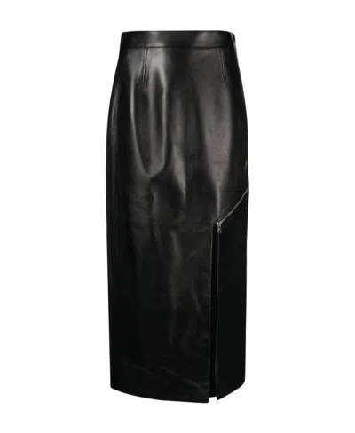 ALEXANDER MCQUEEN BELTED SIDE-SLIT MIDI SKIRT