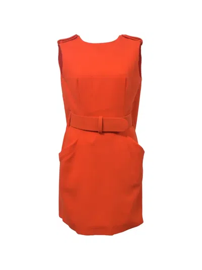 Pre-owned Alexander Mcqueen Belted Sleeveless Dress In Orange