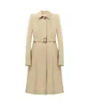 Alexander Mcqueen Belted Trench Coat In Nude