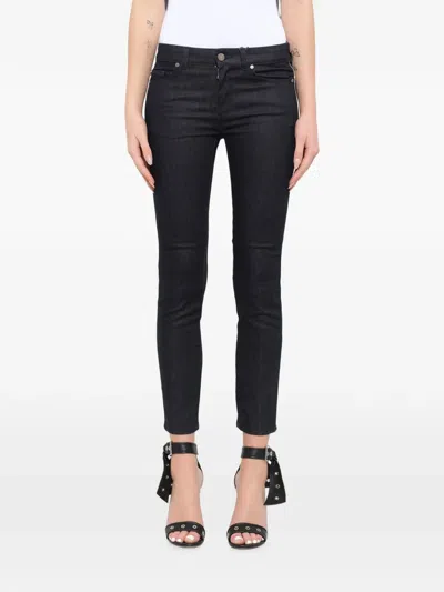 Alexander Mcqueen Belt-loop Bottuned Jeans In Black