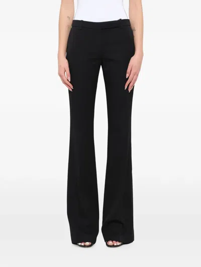 Alexander Mcqueen Belt-loops Flared Trousers In Black