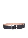 Alexander Mcqueen Allover Logo Printed Skull Engraved Belt In Black