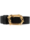 Alexander Mcqueen Snake Hip Belt In Black