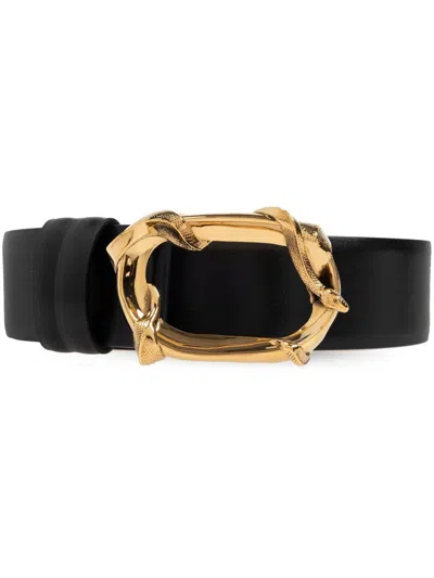 Alexander Mcqueen Snake Belts Black
