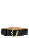 Alexander Mcqueen Snake-buckle Leather Belt In Black