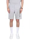 Alexander Mcqueen Graffiti Sweat Shorts In Grigio