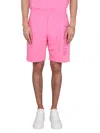 Alexander Mcqueen Alexander Mc Queen Bermuda Shorts With Graffiti Logo Print In Pink