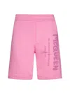 Alexander Mcqueen Alexander Mc Queen Bermuda Shorts With Graffiti Logo Print In Sugar Pink Mix