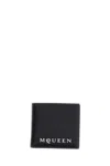 Alexander Mcqueen Bi-fold Card Case With Logo Detail In Black