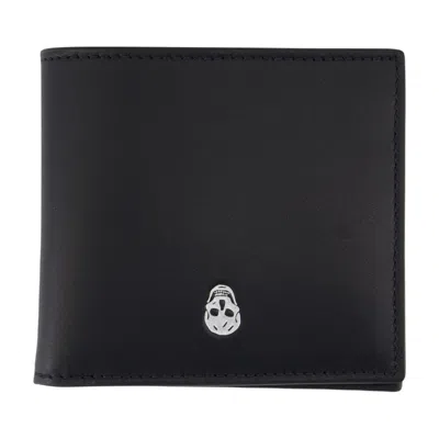 Alexander Mcqueen Bi Fold Cc Card Case - Leather - Black