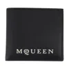 Alexander Mcqueen Bifold Wallet In Smooth Calf Leather With Logo Print In Black