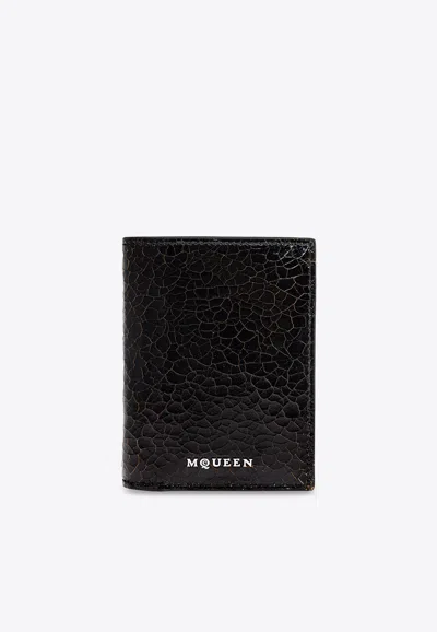 Alexander Mcqueen Bi-fold Leather Cardholder In Black