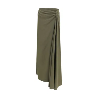 Alexander Mcqueen Asymmetric-waist Maxi Skirt In Green