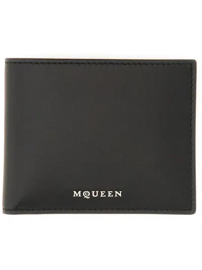 Alexander Mcqueen Bi-fold Logo Wallet In Black