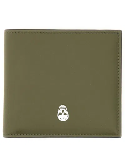 Alexander Mcqueen Bifold Wallet "the Skull" In Brown