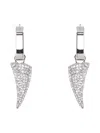 Alexander Mcqueen Alexander Mc Queen Tiger Claw Palladium Crystal Earrings In Metallic
