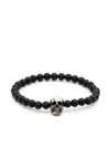 Alexander Mcqueen Skull Pearl Bracelet In Black