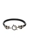 Alexander Mcqueen Alexander Mc Queen Skull Black Silver Bracelet In Black