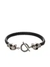 Alexander Mcqueen Alexander Mc Queen Skull Black Silver Bracelet In Black