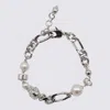 Alexander Mcqueen Link Chain Bracelets With Pearl And Skull