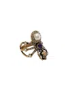 Alexander Mcqueen Embellished Spider Ring In Gold