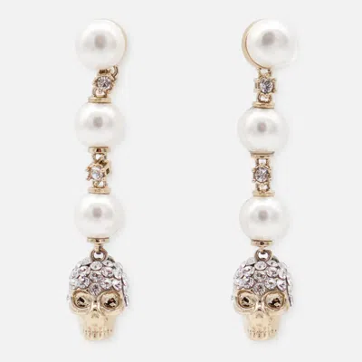 ALEXANDER MCQUEEN ALEXANDER MCQUEEN SILVER AND PEARL EARRINGS