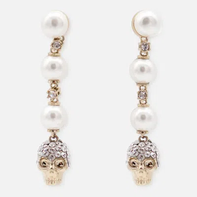ALEXANDER MCQUEEN ALEXANDER MCQUEEN SILVER AND PEARL EARRINGS