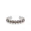 Alexander Mcqueen Multi Skull Cuff Bracelet In Silver