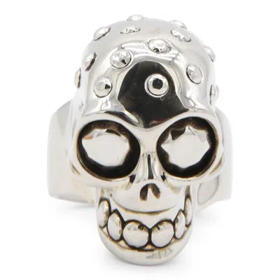 Alexander Mcqueen Silver-tone Brass The Jewelled Skull Ring